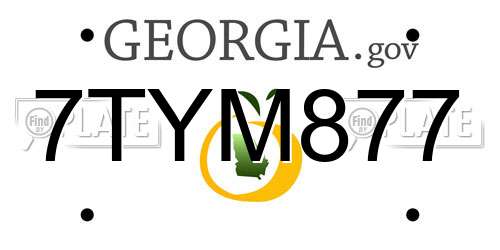 7TYM877 Georgia License Plate