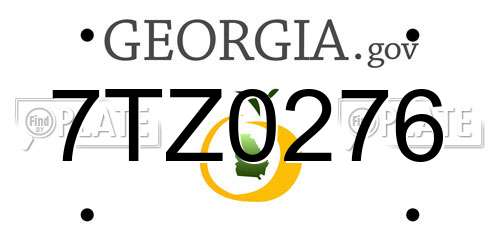 7TZ0276 Georgia License Plate