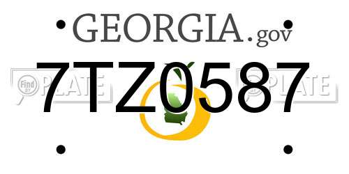 7TZ0587 Georgia License Plate