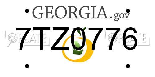 7TZ0776 Georgia License Plate