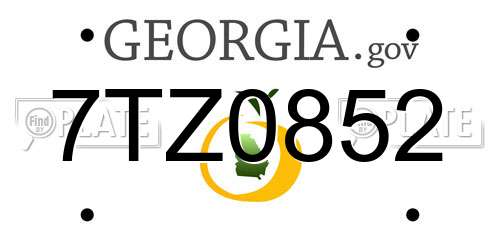 7TZ0852 Georgia License Plate