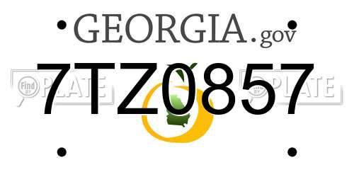 7TZ0857 Georgia License Plate