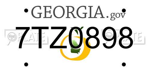 7TZ0898 Georgia License Plate