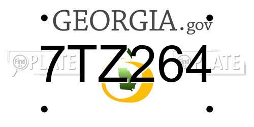 7TZ264 Georgia License Plate