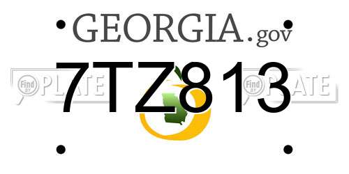 7TZ813 Georgia License Plate