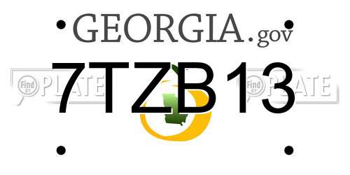 7TZB13 Georgia License Plate