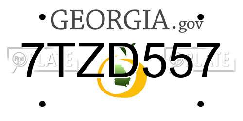 7TZD557 Georgia License Plate