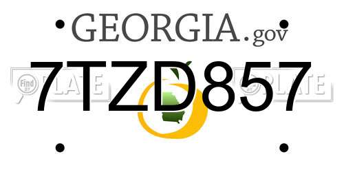 7TZD857 Georgia License Plate