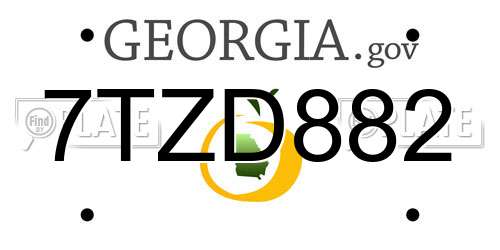 7TZD882 Georgia License Plate