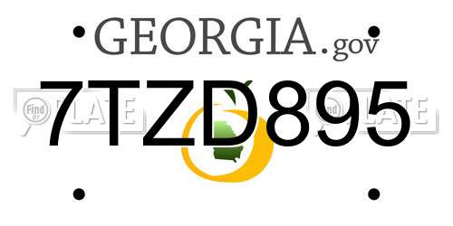 7TZD895 Georgia License Plate