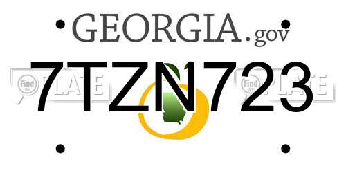 7TZN723 Georgia License Plate
