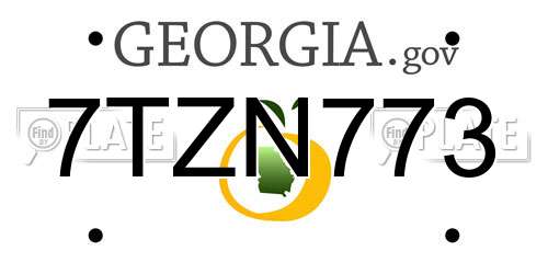 7TZN773 Georgia License Plate