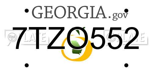 7TZO552 Georgia License Plate