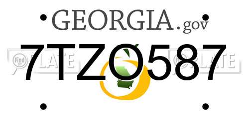 7TZO587 Georgia License Plate
