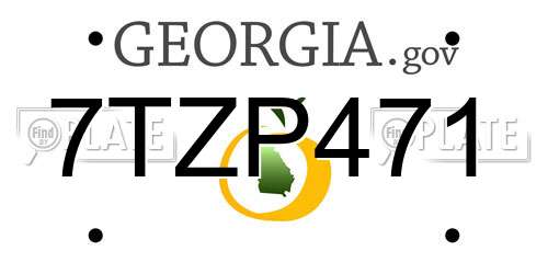 7TZP471 Georgia License Plate