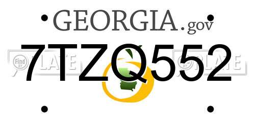 7TZQ552 Georgia License Plate