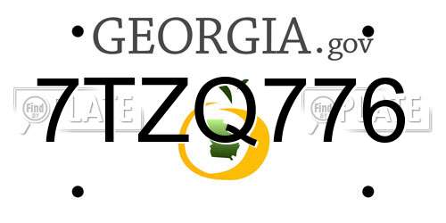 7TZQ776 Georgia License Plate