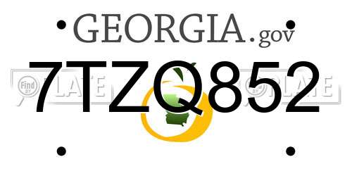 7TZQ852 Georgia License Plate