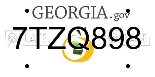 7TZQ898 Georgia License Plate
