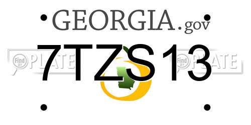 7TZS13 Georgia License Plate