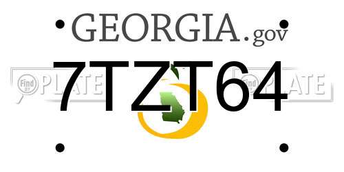7TZT64 Georgia License Plate