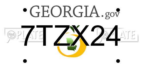 7TZX24 Georgia License Plate