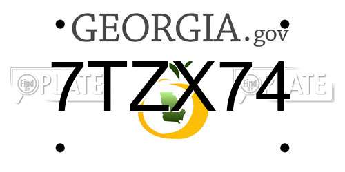 7TZX74 Georgia License Plate