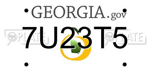 7U23T5 Georgia License Plate