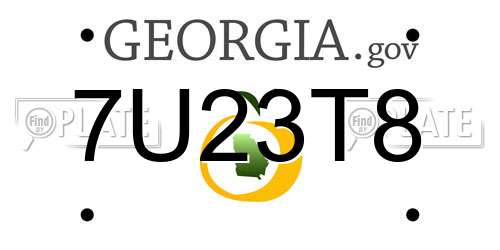 7U23T8 Georgia License Plate