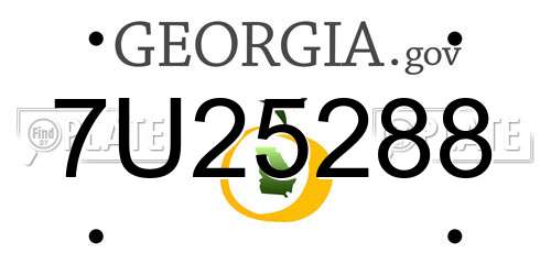 7U25288 Georgia License Plate