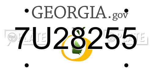 7U28255 Georgia License Plate