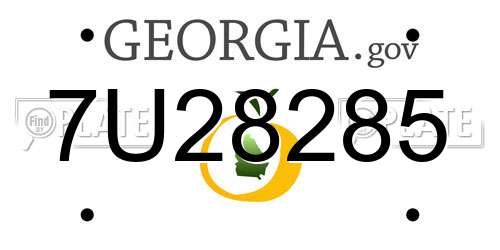 7U28285 Georgia License Plate