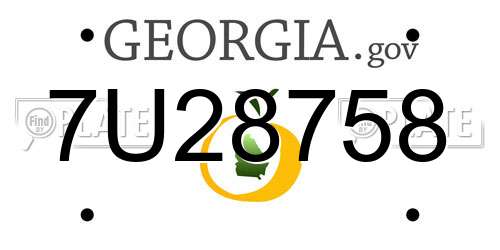 7U28758 Georgia License Plate
