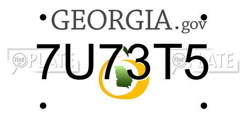 7U73T5 Georgia License Plate