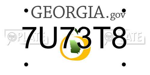 7U73T8 Georgia License Plate