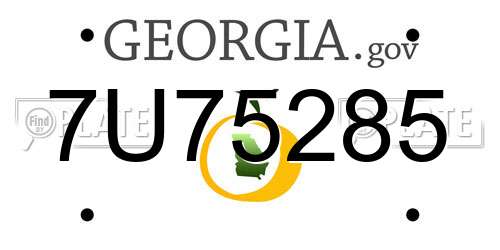 7U75285 Georgia License Plate
