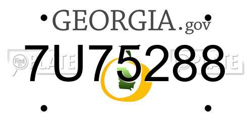 7U75288 Georgia License Plate