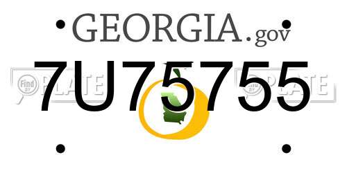 7U75755 Georgia License Plate