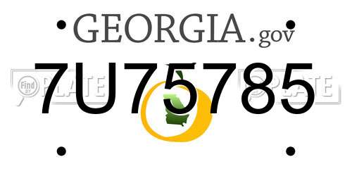 7U75785 Georgia License Plate
