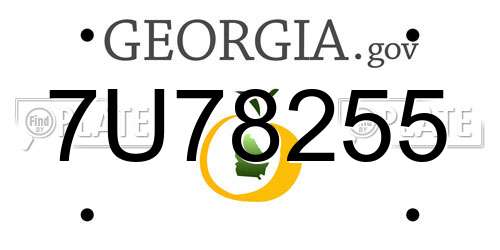7U78255 Georgia License Plate
