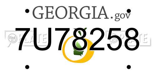 7U78258 Georgia License Plate