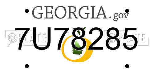 7U78285 Georgia License Plate