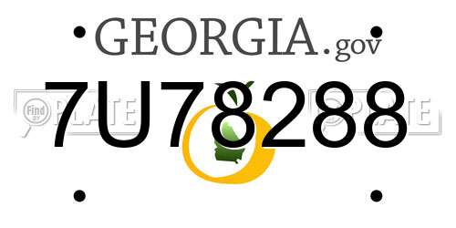 7U78288 Georgia License Plate