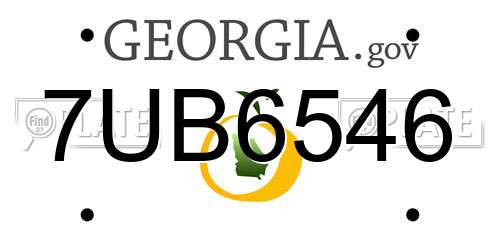 7UB6546 Georgia License Plate