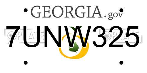 7UNW325 Georgia License Plate