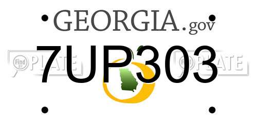 7UP303 Georgia License Plate