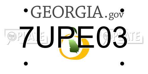 7UPE03 Georgia License Plate