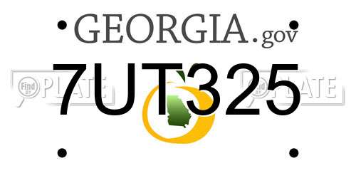 7UT325 Georgia License Plate