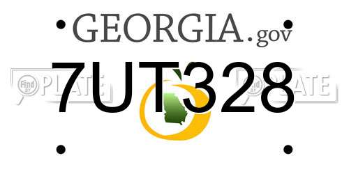 7UT328 Georgia License Plate