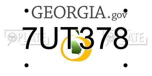 7UT378 Georgia License Plate